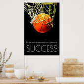 Succes Motivatie Basketball Trendy Poster (Keuken)