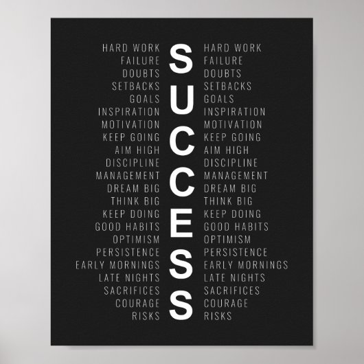 Succes | Motivatie prijsopgave Poster (Voorkant)