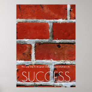 Succes Motivatie Trendy Stijlvolle Rode Muurbakste Poster
