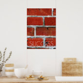 Succes Motivatie Trendy Stijlvolle Rode Muurbakste Poster (Keuken)
