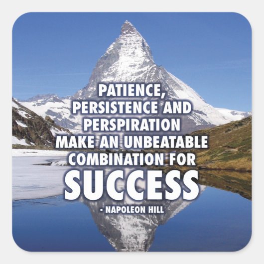 SUCCES - MOTIVATIE VIERKANTE STICKER (Voorkant)