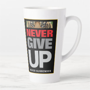 Succes nooit opgeven nooit overgeven groot latte mok