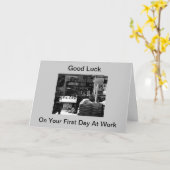 Succes op je eerste werkdag kaart (Gele Bloem)