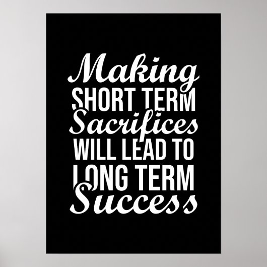 Succes opofferen - Gym, Hustle, Succes Poster (Voorkant)