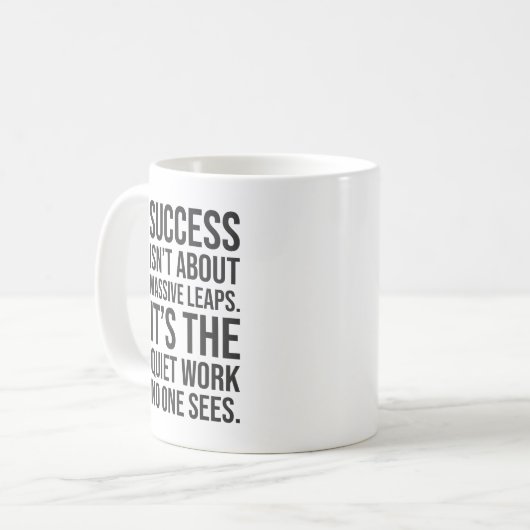 Succes over is rustig werken - Gym, drukte, grind Koffiemok (Voorkant links)