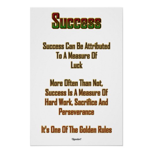 Succes Perfect Poster (Voorkant)