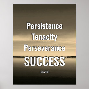 SUCCES   Perseistisch blijven   Schrift BEIGE Poster