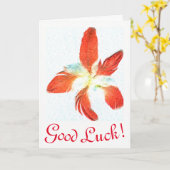 Succes, Red Feathers wenskaart Kaart (Gele Bloem)