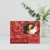 Succès Red Graduation Invitation Carte postale (Debout devant)