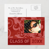 Succes Rode Afstuderen Uitnodiging Briefkaart (Voorkant / Achterkant)