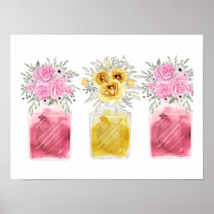 Succes set van drie parfum fles boeket poster