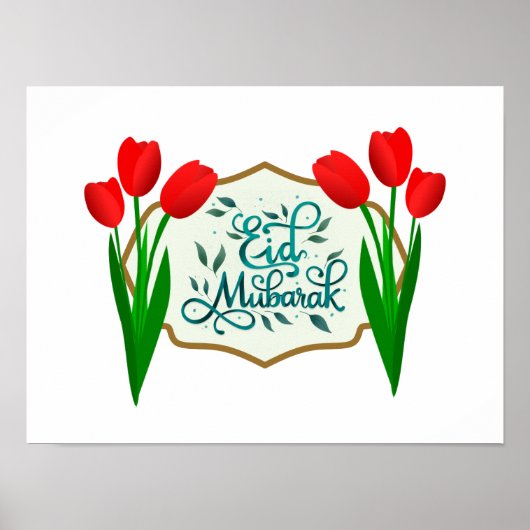 Succes set van drie rode tulpen poster (Voorkant)