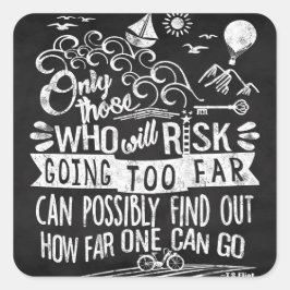 Succes Verwezenlijking Doorzettingsvermogen Typogr Vierkante Sticker