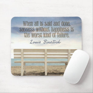 "Succes zonder geluk" Inspirerend Quote Muismat