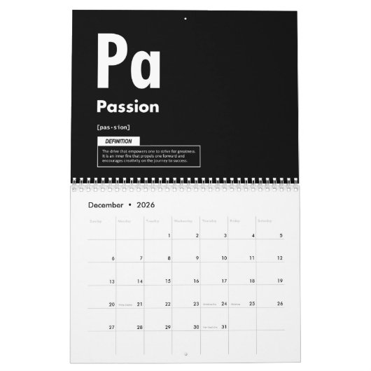 Succeselementen - Gym Hustle Motivatie Kalender (Dec 2026)