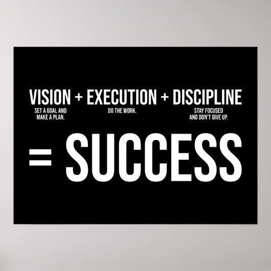 Succesformule - Gym, Hustle, ondernemer Poster (Voorkant)