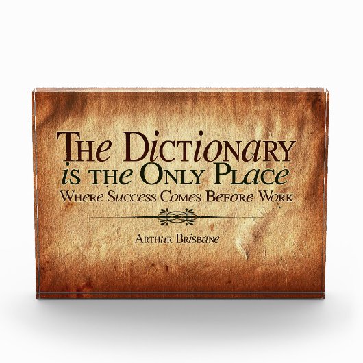 Success Comes Before Work Photo Block Fotoblokken (Voorkant)