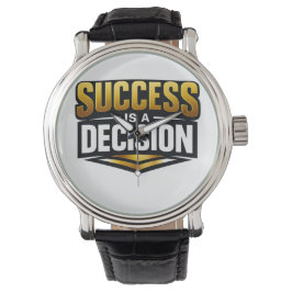 Success Gold Typography on Black Horloge