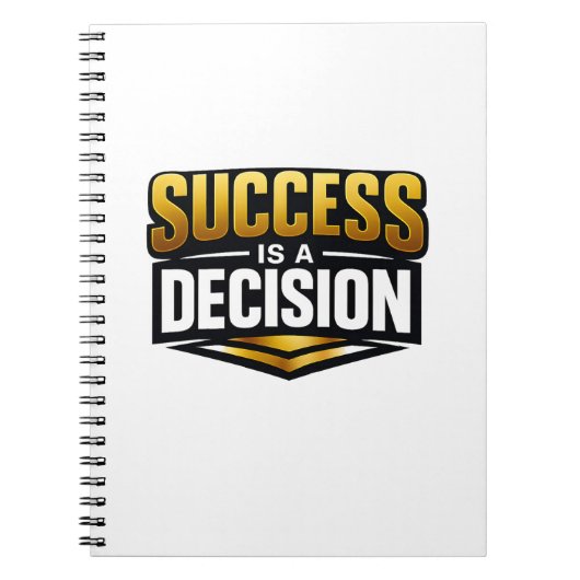Success Gold Typography on Black Notitieboek (Voorkant)