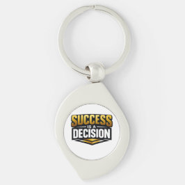 Success Gold Typography on Black Sleutelhanger