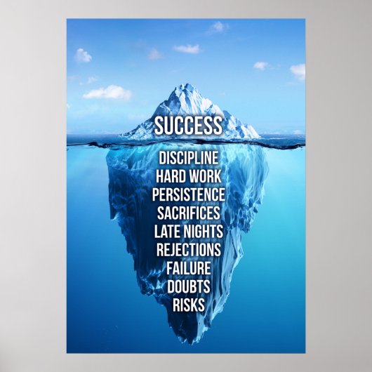 Success Iceberg Sculpture Motivatie Poster (Voorkant)