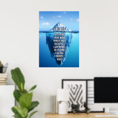 Success Iceberg Sculpture Motivatie Poster (Thuiskantoor)