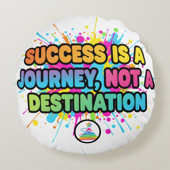 Success Is a Journey Motivational Quote Design Rond Kussen (Voorkant)
