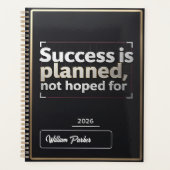 Success Is Planned, Not Hoped For” | Black & Gold  (Devant)