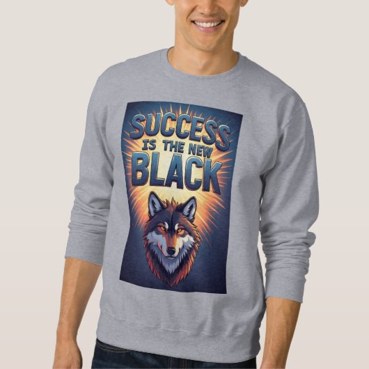 Success Is The New Black With Wolf Head Trui (Voorkant)