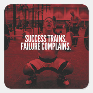 Success Treinen falen klachten. Gym Motivatie Vierkante Sticker