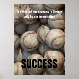Succesvol Inspirerend honkbal Motivatie Poster