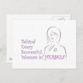 succesvolle vrouw briefkaart (Voorkant / Achterkant)