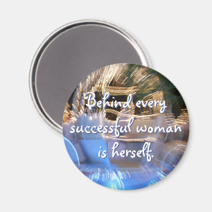 Succesvolle vrouw power quote blauw goud coach fot magneet
