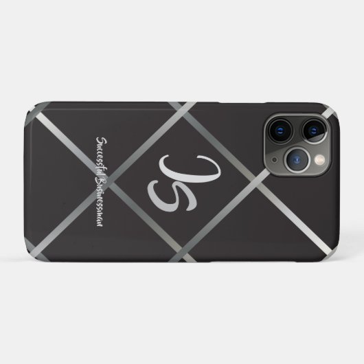"Succesvolle zakenman" Personal Silver Monogram Case-Mate iPhone Case (Achterkant (horizontaal))