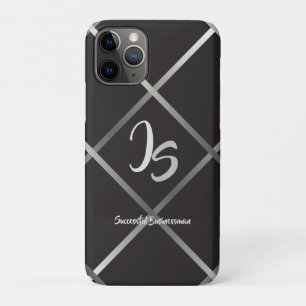 "Succesvolle zakenman" Personal Silver Monogram iPhone 11 Pro Hoesje