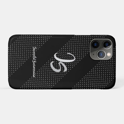 "Succesvolle zakenman" Personal Silver Monogram Case-Mate iPhone Case (Achterkant (horizontaal))
