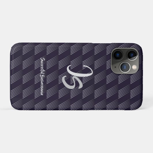 "Succesvolle zakenman" Personal Silver Monogram Case-Mate iPhone Case (Achterkant (horizontaal))
