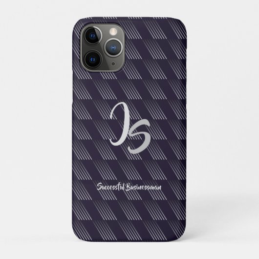 "Succesvolle zakenman" Personal Silver Monogram Case-Mate iPhone Case (Achterkant)
