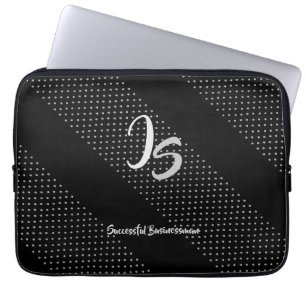 "Succesvolle zakenman" Personal Silver Monogram Laptop Sleeve