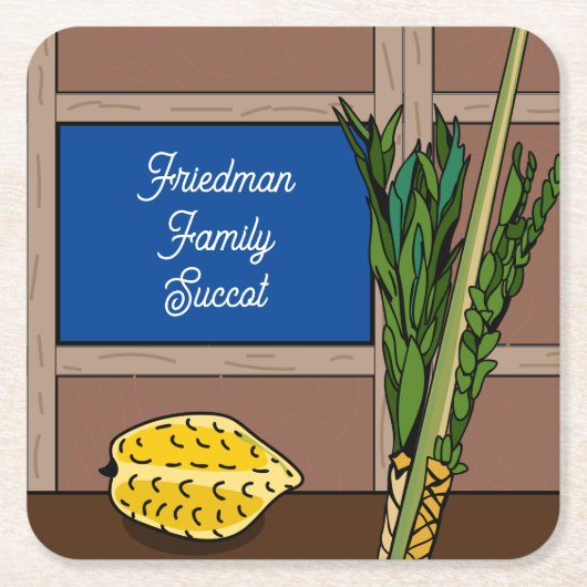Succot papier Onderzetters gepersonaliseerd (Voorkant)