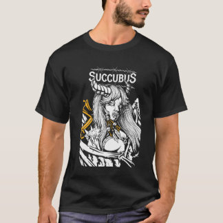 Succubus Moderne Kleurrijke Zwarte Kunst T-shirt