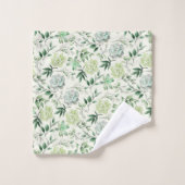 Succulatuur en groene lederen keukenset bad handdoek (Wasdoekje)