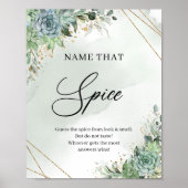 Succulatuur floral gold Name dat Spice game sign Poster (Voorkant)