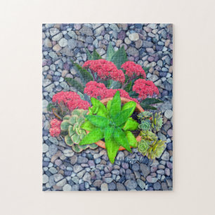 Succulatuur op een rivierbedding legpuzzel