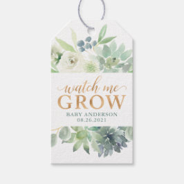 Succulent Baby shower Bekijk me Grow Favor Label Cadeaulabel