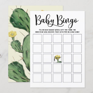 Succulent Baby shower Bingo Card Kaart