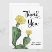 Succulent Baby shower dank u Bedankkaart (Voorkant / Achterkant)