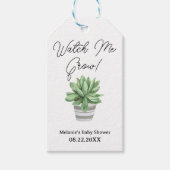 Succulent Baby shower Gift Label - "Watch Me Grow" Cadeaulabel (Voorkant)
