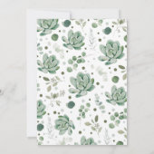 Succulent Baby shower Kaart (Achterkant)