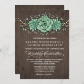 Succulent Baby's Breath Rustieke Bruiloft Uitnodig Kaart (Voorkant / Achterkant)